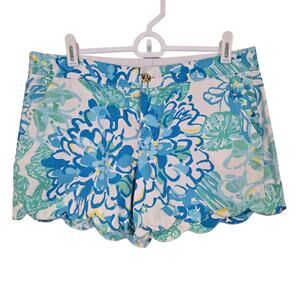 Women's Lilly Pulitzer Blue Floral "The Buttercup Short" Chino Shorts | Size 6